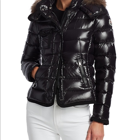 Ladies Moncler with oversized hood black fur